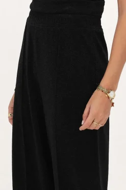 My Jewellery Pantalon Large En Lurex Noir Hot