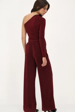 My Jewellery Pantalon Large En Lurex Rouge Foncé Rouge/Rouge foncé Fashion