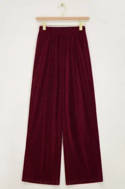 My Jewellery Pantalon Large En Lurex Rouge Foncé Rouge/Rouge foncé Fashion