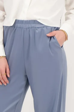My Jewellery Pantalon Large En Satin Avec Ceinture élastiquée Bleu Sale