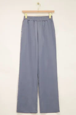 My Jewellery Pantalon Large En Satin Avec Ceinture élastiquée Bleu Sale