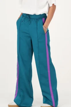 My Jewellery Pantalon Large En Satin Vert Avec Ruban Violet Turquoise/Vert Sale