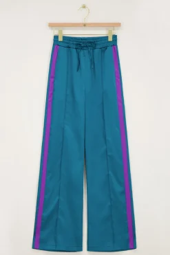 My Jewellery Pantalon Large En Satin Vert Avec Ruban Violet Turquoise/Vert Sale