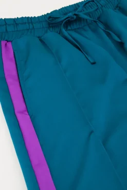 My Jewellery Pantalon Large En Satin Vert Avec Ruban Violet Turquoise/Vert Sale