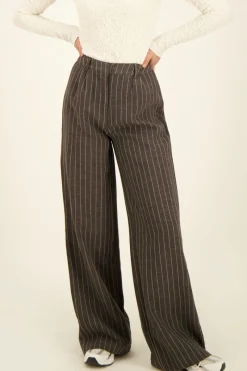 My Jewellery Pantalon Large Gris à Pinces Best