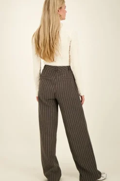 My Jewellery Pantalon Large Gris à Pinces Best