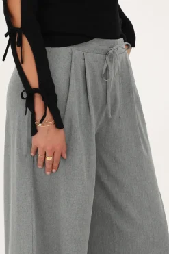 My Jewellery Pantalon Large Gris Avec Noeud Online