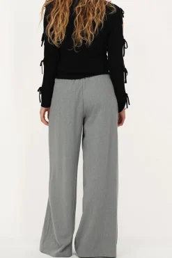 My Jewellery Pantalon Large Gris Avec Noeud Online