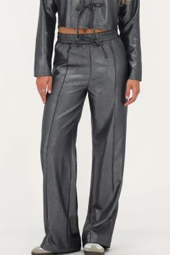 My Jewellery Pantalon Large Gris Foncé Avec Lurex New