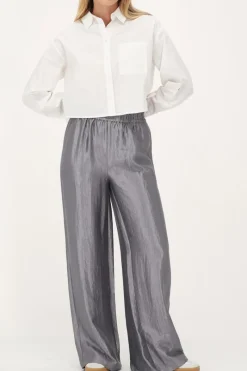 My Jewellery Pantalon Large Gris Satiné Sale