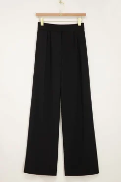 My Jewellery Pantalon Large Noir à Plis Discount