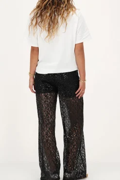 My Jewellery Pantalon Large Noir Avec Paillettes Discount