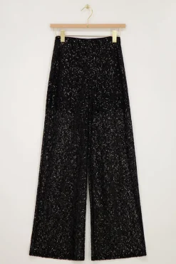 My Jewellery Pantalon Large Noir Avec Paillettes Discount