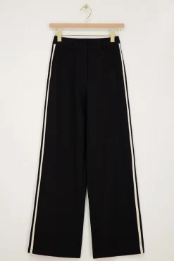 My Jewellery Pantalon Large Noir Avec Bande Blanche Online