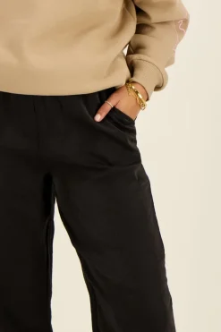 My Jewellery Pantalon Large Noir Métallique Discount