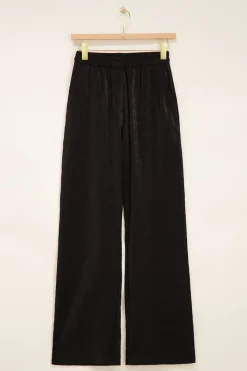 My Jewellery Pantalon Large Noir Métallique Discount