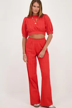 My Jewellery Pantalon Large Rouge Avec Ceinture élastique Outlet