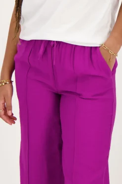 My Jewellery Pantalon Large Avec Ceinture élastique Violet Clearance