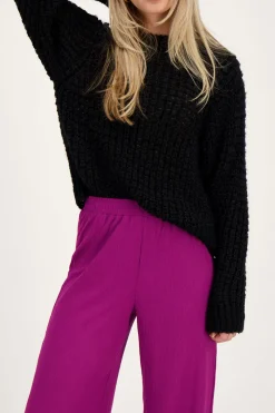 My Jewellery Pantalon Large Violet Texturé Violet/Fuchsia Fashion