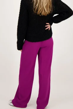 My Jewellery Pantalon Large Violet Texturé Violet/Fuchsia Fashion