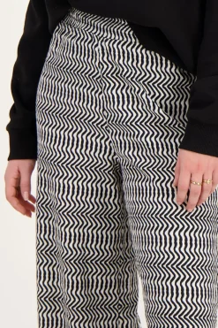 My Jewellery Pantalon Large Zigzag Noir Et Blanc Best
