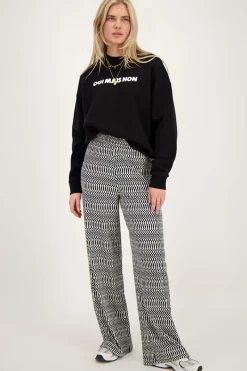 My Jewellery Pantalon Large Zigzag Noir Et Blanc Best