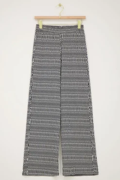 My Jewellery Pantalon Large Zigzag Noir Et Blanc Best
