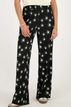 My Jewellery Pantalon Noir Crinkle Avec Imprimé Soleil Sale