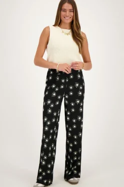 My Jewellery Pantalon Noir Crinkle Avec Imprimé Soleil Sale