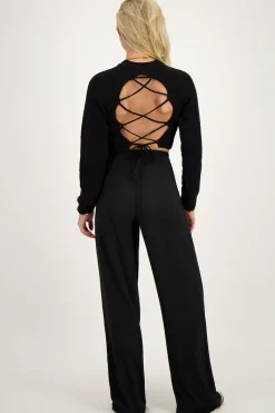 My Jewellery Pantalon Noir Plissé Avec Ceinture élastique Outlet