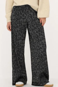 My Jewellery Pantalon Plissé Avec Imprimé Léopard Et Lurex Clearance