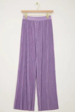 My Jewellery Pantalon Plissé Lilas Avec Ceinture élastique Violet/Violet clair Fashion