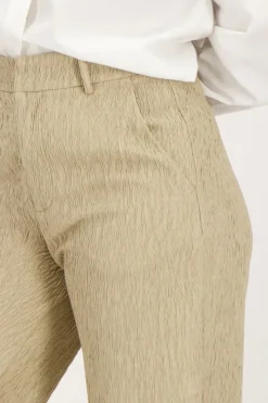 My Jewellery Pantalon évasé Côtelé Beige Discount