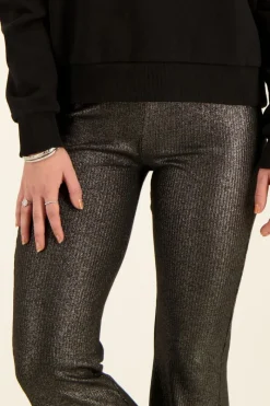 My Jewellery Pantalon évasé Métallique Noir Online