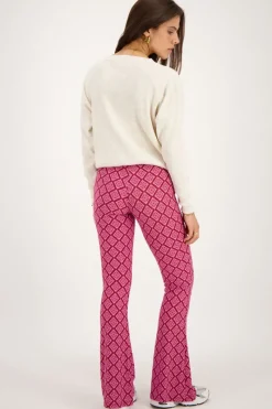 My Jewellery Pantalon évasé Avec Imprimé Ikat Rose Discount