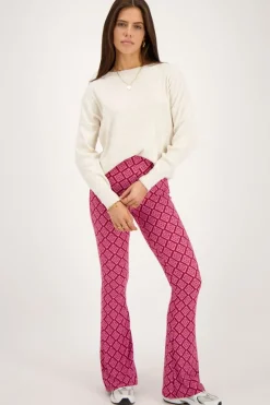 My Jewellery Pantalon évasé Avec Imprimé Ikat Rose Discount