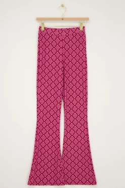 My Jewellery Pantalon évasé Avec Imprimé Ikat Rose Discount