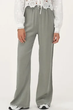 My Jewellery Pantalon Vert Brillant Avec Ceinture élastiquée Fashion