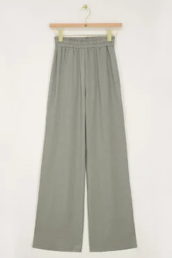 My Jewellery Pantalon Vert Brillant Avec Ceinture élastiquée Fashion