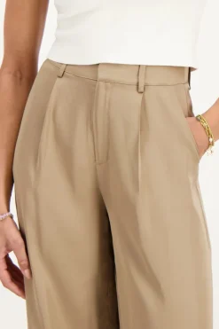 My Jewellery Pantalon Vert Olive Satiné Outlet