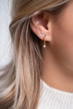 My Jewellery Puces D’oreille Classiques Avec Pierre Transparente Hot