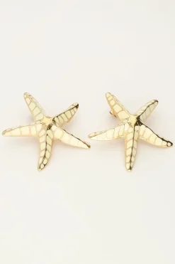 My Jewellery Puces D'oreilles Sunrocks étoile De Mer Blanche New