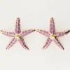 My Jewellery Puces D'oreilles Sunrocks étoiles De Mer Violettes New