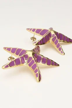My Jewellery Puces D'oreilles Sunrocks étoiles De Mer Violettes New