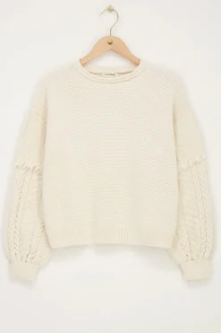 My Jewellery Pull Beige Avec Manches En Jacquard Outlet