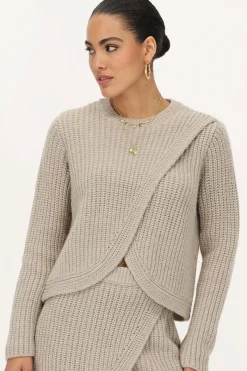 My Jewellery Pull En Maille Beige Hot
