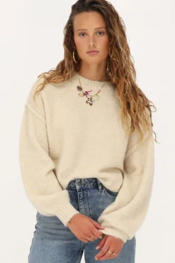 My Jewellery Pull Oversize Avec Manches Ballon Beige New