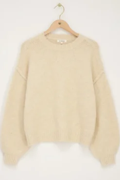 My Jewellery Pull Oversize Avec Manches Ballon Beige New