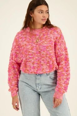 My Jewellery Pull Oversize En Maille Rose Et Orange Sale