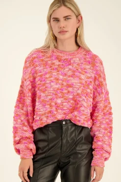 My Jewellery Pull Oversize En Maille Rose Et Orange Sale